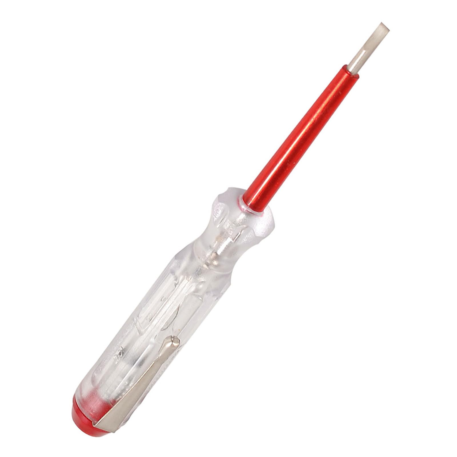 YOKIVE Voltage Detector Tester, Home Slotted Screwdriver Plastic Handle Check Electricity Great for Offices and Factories. (Red, AC 100-500V)