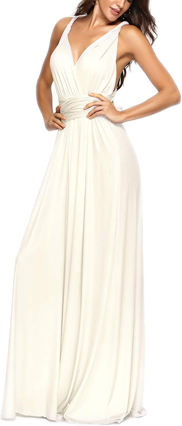 PERSUNWomen's Convertible Multi Way Wrap Maxi Dress Long Party Grecian Dresses