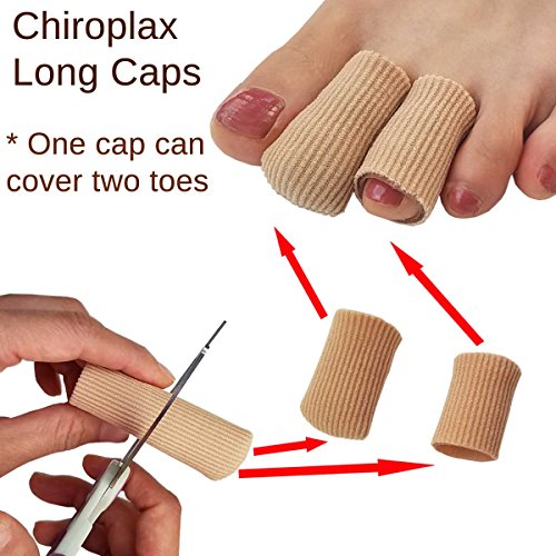 Chiroplax Gel Finger Toe Cap Sleeve (5 Long Caps+ 1 Pouch), Toe