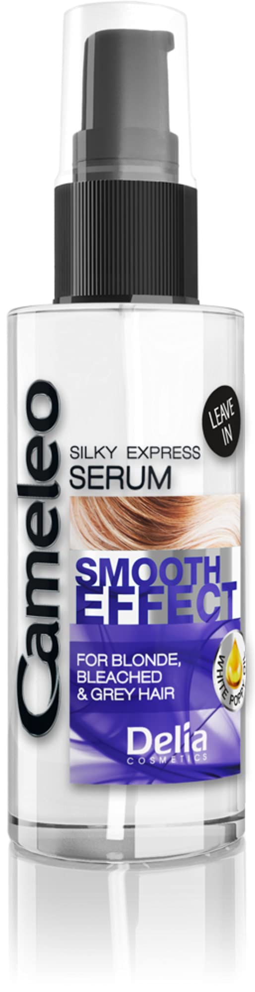 Cameleo - Silver Serum - For Blonde, Grey, Bleached Hair - No Yellow Colour - UV Protection - with Poppy Seed Oil - Intensive Treatment for Highlighted Hair - Parabens FREE - 55ml