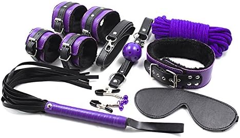 Catata 8PCS Cosplay Emo Gothic Costume Set (Purple)