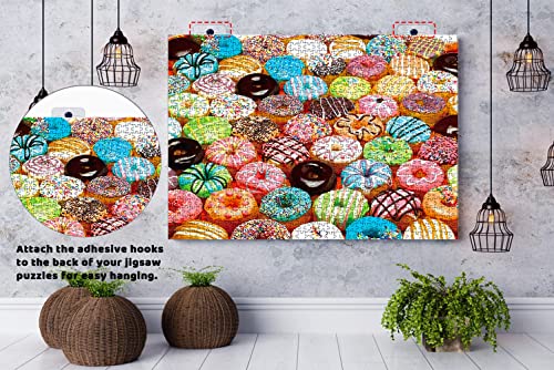 Puzzle Saver Sheets - 18 Peel & Stick, No Stress & No Mess, Clear Sticker Sheets with 6 Adhesive Hangers & 1 Scraper