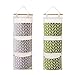 Over The Door Closet Organizer, 2 Packs Wall Hanging Storage Bags with 3 Pockets for Bedroom & Bathroom (Gray and Green)