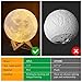 CPLA Extra Large 7.1INCHES Seamless LED Lunar Lamp Dimmable Brightness Warm & Cool White, Touch Control Moon Light Gifts Decorative Diameter 18cm, 7.1 in, 3color