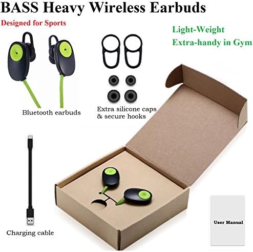 MAGICBASS SE01Sports Bluetooth Headsets Wireless Earbuds Bass Heavy Headphones Stereo Earpiece Sweatproof Great for Workout Running Jogging