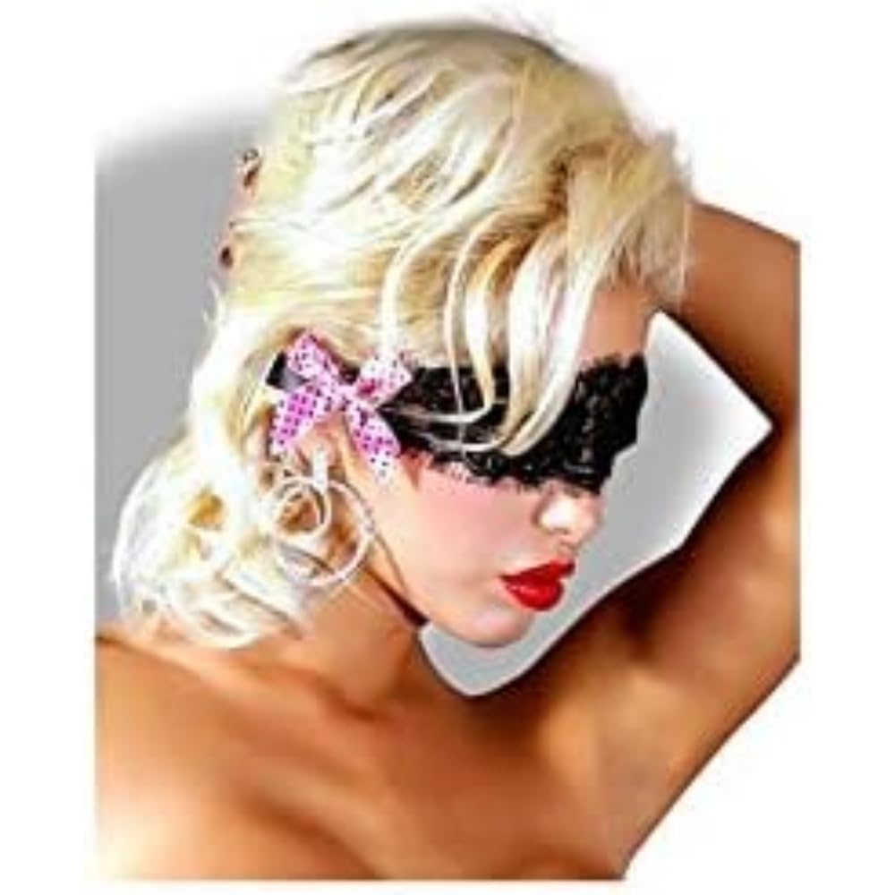 Provocative PR0015 One Size Black/Pink Sexy Lace Mask