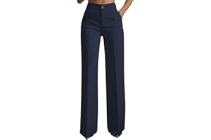 Women Wide Leg Pants Work Business Lightweight Trousers High Waist Work Casual Pull On Slacks with Pockets 2026