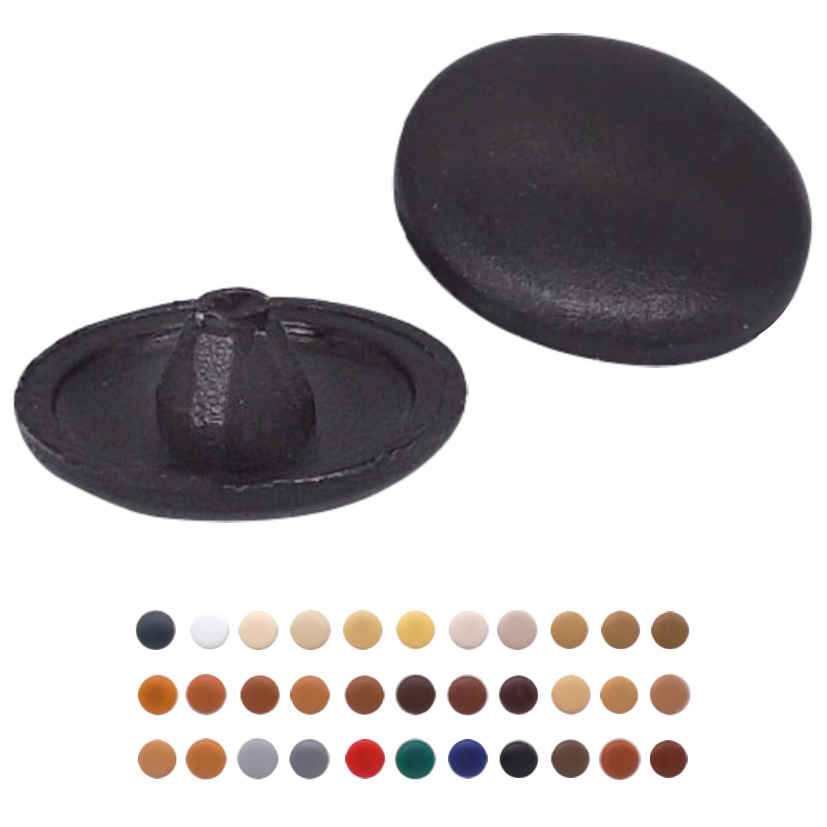 (Pack of 50 pcs) Pozi Screw Cover Caps 12 mm Diameter, Pozidriv Head Clip On Plastic Covers, Furniture Decorative Cap (50, Black S29)