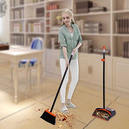 image for LiKe Dust Pan and Broom Combo Set/Long Handle Standing Upright Dustpan