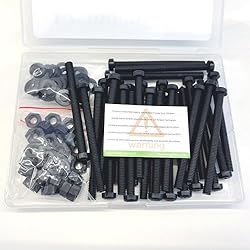 Pzsmocn 90 Pieces/30 Sets M6*70 mm Plastic Black