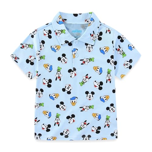 Disney Mickey Mouse Toy Story Cars Boys Short Sleeve Polo Shirt for Toddler and Big Kids