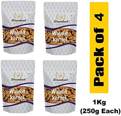 Dreamland Premium Quality Walnut Kernels, 1Kg (Pack of 4)(250g Each)