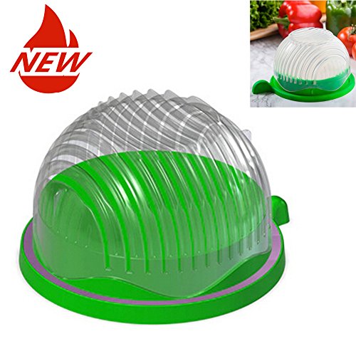 Peoria NEW Third Salad Spinner Salad Bowl 60 Second Swing Rotate Salad Cutter Bowl,Salad Cutter Strainer,Vegetable Cutter Bowl,Salad Chopper Easy To Slice Chop Fruit Vegetable for Salad