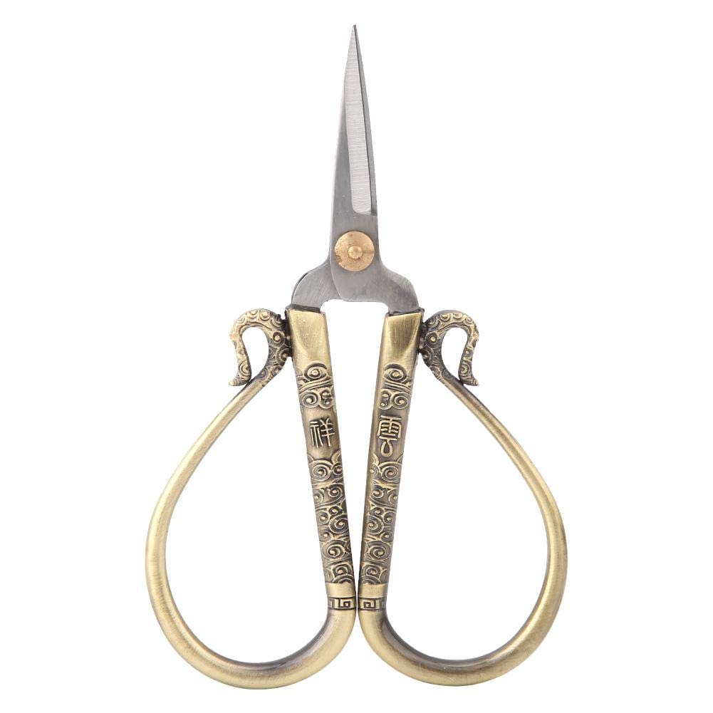 Pssopp Stainless Steel Embroidery and Cross Stitch Scissors, Vintage European Style for Sewing Needlework DIY Crafts, Bronze