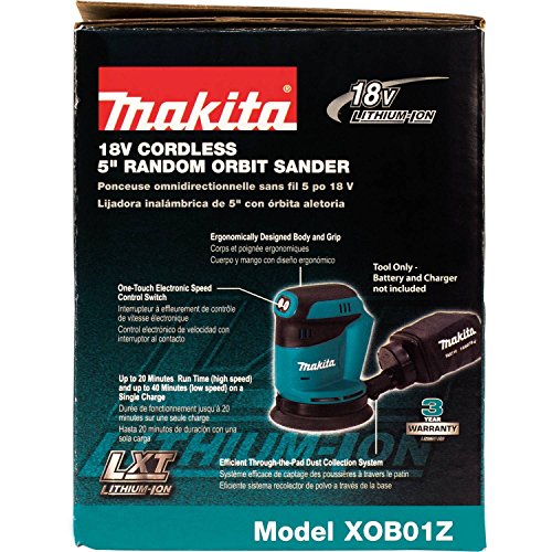 Makita XOB01Z 18V LXT® LithiumIon Cordless 5" Random Orbit Sander