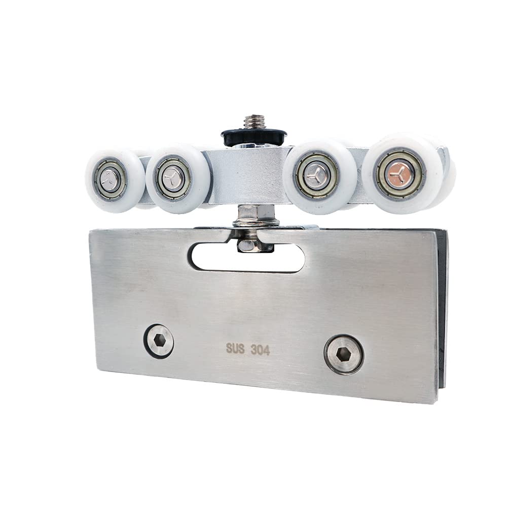 ZONADAH Super Quiet & Smooth Shower Door Rollers, 4 Roller Runners Wheels Pulleys 22mm Wheel Diameter Top Bottom Bathroom Replacement Parts Fits Glass Door 10-12cm, Max 45KG Load