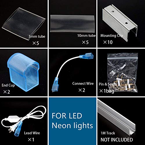 shine decor Led Neon Lights, dimmable 3000K Warm White Rope Lights, Update Waterproof 2835 120Leds/M, 50ft, 110V, Included All Necessary Accessories, Flex Durable for Outdoor Decor Or Commercial Use