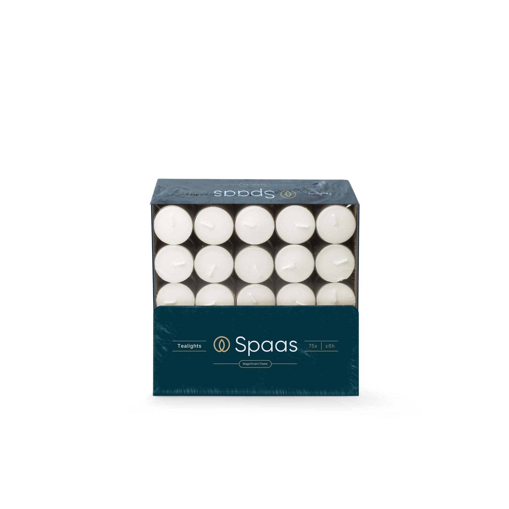 Spaas Tealights Box x75, ± 6 Hours, White