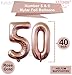 KatchOn, Giant Rose Gold 50th Birthday Balloons - 40 Inch | 50 Balloon Number, Confetti Balloons | 50 Balloon, 50 and Fabulous Birthday Decorations | 50th Anniversary Decorations
