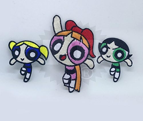The Powerpuff Girls superhero animated cartoon Iron on Sew on Embroidered Patch (Set)