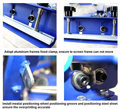 New 3 Color 4 Station Screen Printing Machine Screen & Platen Rotating ...