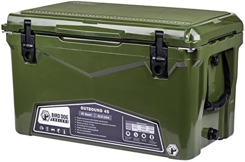 Bird Dog Coolers OUTBOUND 20, 45, and 75 Quart Models - Durable &amp; Stylish Rotomolded Coolers Featuring Bottle Openers, Vacuum Release Valve, and Lo Profile Latching System