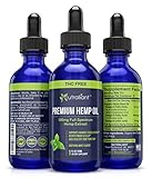 Hemp Oil for Pain Relief - #1 Best Certified Organic 500 mg Full Spectrum THC-Free Hemp Oil Extract Drops for Stress, Anti Anxiety, Inflammation, Sleep & Relaxation - Supplement High in Omega 3 + 6