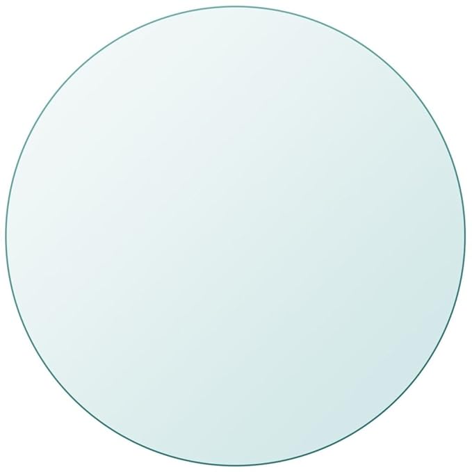 Tidyard- Ersatzteil Rund Glasplatte Tischplatte aus gehärtetem Glas Transparent