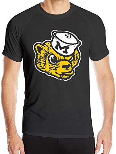 Duola Men's Michigan Football Wolverines Short Sleeve Sports Latest Tee Black L