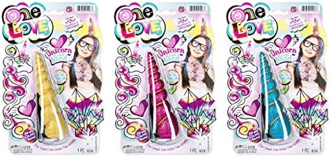 Set of 3 Elastic Cotton Stuffed Rainbows and Unicorns 5 Inch Unicorn Head Bands, Assorted Colors