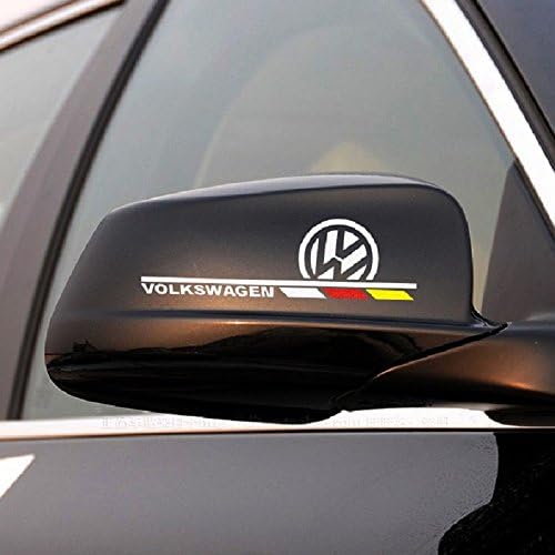 Meta-decal 2Pcs Volkswagen logo car stickers/Auto rearview mirror car stickers (White)
