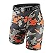 EU Men's Compression Shorts Running Tights Base Layer Camo Orange Medium