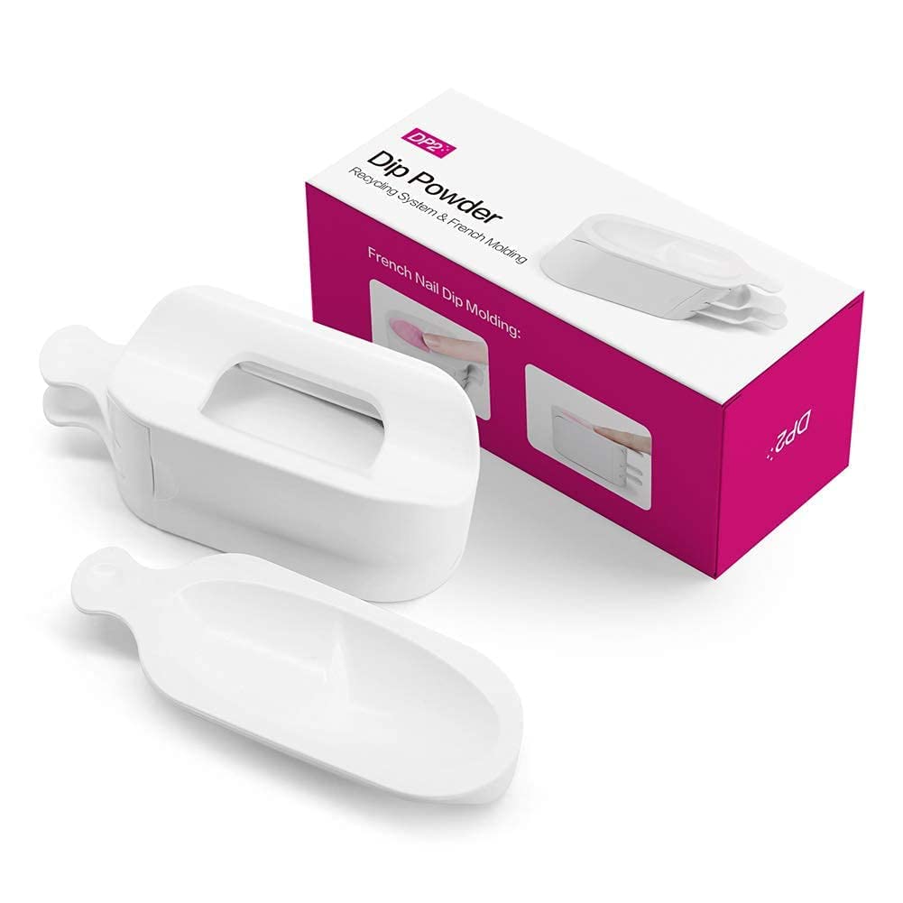 Nail Dip Powder Tray, Dip Powder Recycling Tool for Acrylic Nail Powder Use, Easy to Make Beautiful Dip Nails, White