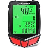 Bike Computer,Fineed Wireless Bicycle Speedometer,Waterproof Cycling Odometer Large LCD Screen Display Multi Function