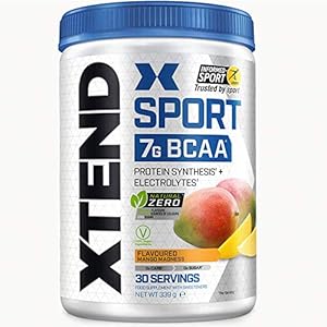 XTEND-Sport-Natural-Zero-BCAA-Powder-Mango-Free-of-Artificial-Flavors-and-Colors-Branched-Chain-Amino-Acids-Drink-with-Electrolytes-7-Grams-BCAAs-30-Servings XTEND Sport Natural Zero | BCAA Powder Mango | Workout Recovery Drink Free of Artificial Flavors or Colors | Branched…