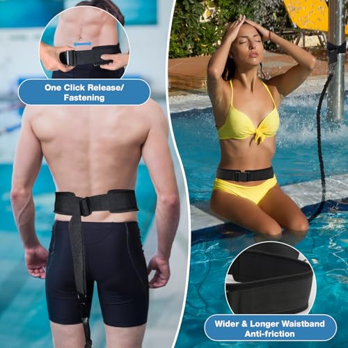 Premium Adult Swimming Belt for Pool, 3.5-8 m Swimming Belt with Elastic Rubber Bands, Swimming Aid Adults, Suitable for Beginners and Professionals, for Swimming Training