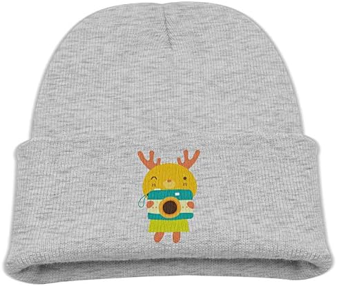Grass8 Cartoon Cute Animal Children Girls&amp;Boys Winter Warm and Comfortabl Cute Pattern Knitting Hat Beanie Skull Capone Size Ash