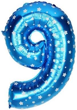 BM AVESTA 32 Inch Number Foil Balloons (Nine "9", Blue) Foil Balloons, This Balloons perfect For Birthday, Baby Shower, Anniversaries, Ceremony and Parties Decorations, Premium Quality
