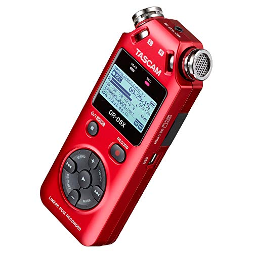 Tascam DR05X RED Stereo Handheld Digital Recorder and USB Audio