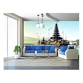 Bali Pura Ulun Danu Bratan Water Temple Decorated for The Ceremony - Removable Wall Mural | Self-Adhesive Large Wallpaper - 66x96 inches