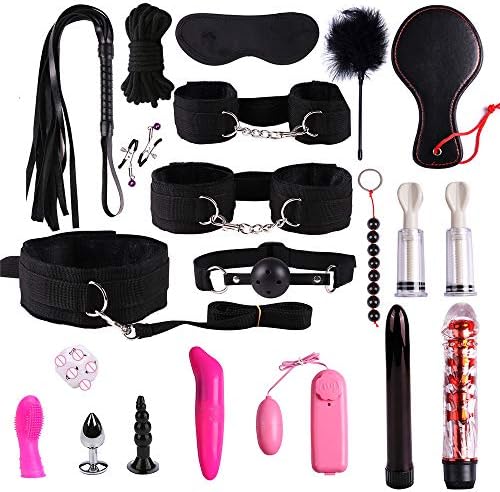 Black 20 Pieces B-D-S-M Toy Women Hot Suit Nylon Kit Costume Accessory Set for Cosplay Restraints Clothes (2)