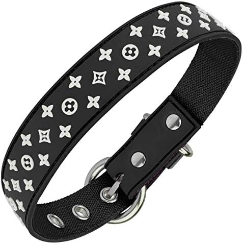 Lushpetz Designer Black Brown White Dog Pet Puppy Collar Waterproof and Water resistant Basic Xsmall Small Medium size (Medium, Monochrome)