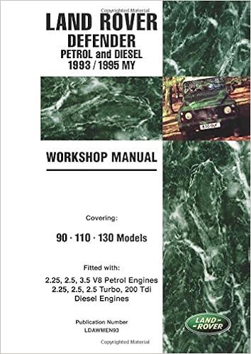 Land Rover Defender Petrol and Diesel 1993/1995 MY Workshop Manual Land Rover Defender Petrol and Diesel 1993/1995 MY Workshop Manual