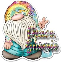 Amazon.com: Peace Gnomie Tie Dye Sticker, Gnome Sticker, Hippie ...