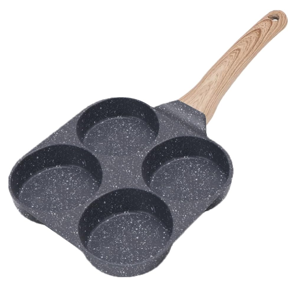 Photo 1 of Bobikuke Fried Egg Pan, Egg Frying Pan 4 Cups Egg Poacher Pan Nonstick Mini Pancake Pan Burger Maker for Breakfast, Aluminum Alloy (Black)