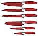 Carbon Knife Set with Block – 6-Piece Never-Dull Kitchen Knife Set – Meat, Veggie, Bread Knife Set – Nonstick Chef Knife Cooking Knives for Kitchen – Precise-Slice Carbon Steel by Chef Essential