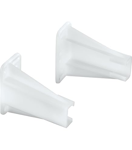 Prime-line Products R 7227 Staffe Per Guide Cassetto | Plastica Bianca, Coppia (SX E DX) Con Viti