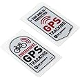 2PCS Car Stickers Warning GPS Tracker Alarm Bike Protected Motorbike Bumper 7x4cm (C)