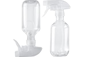 2 Pack 360° Spray Bottles, 300ml Plastic Small Containers with Adjustable Spray Nozzles, Spray Bottles for Hair, Cleaning Sol
