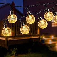 Solar String Lights 50 LED Outdoor String Lights Garden Crystal Ball Decorative Lights 24Ft Waterproof Indoor Fairy...